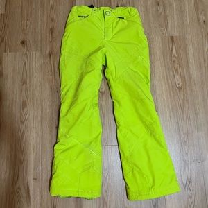 Spider Lime Green Kids 12 Snow Pants